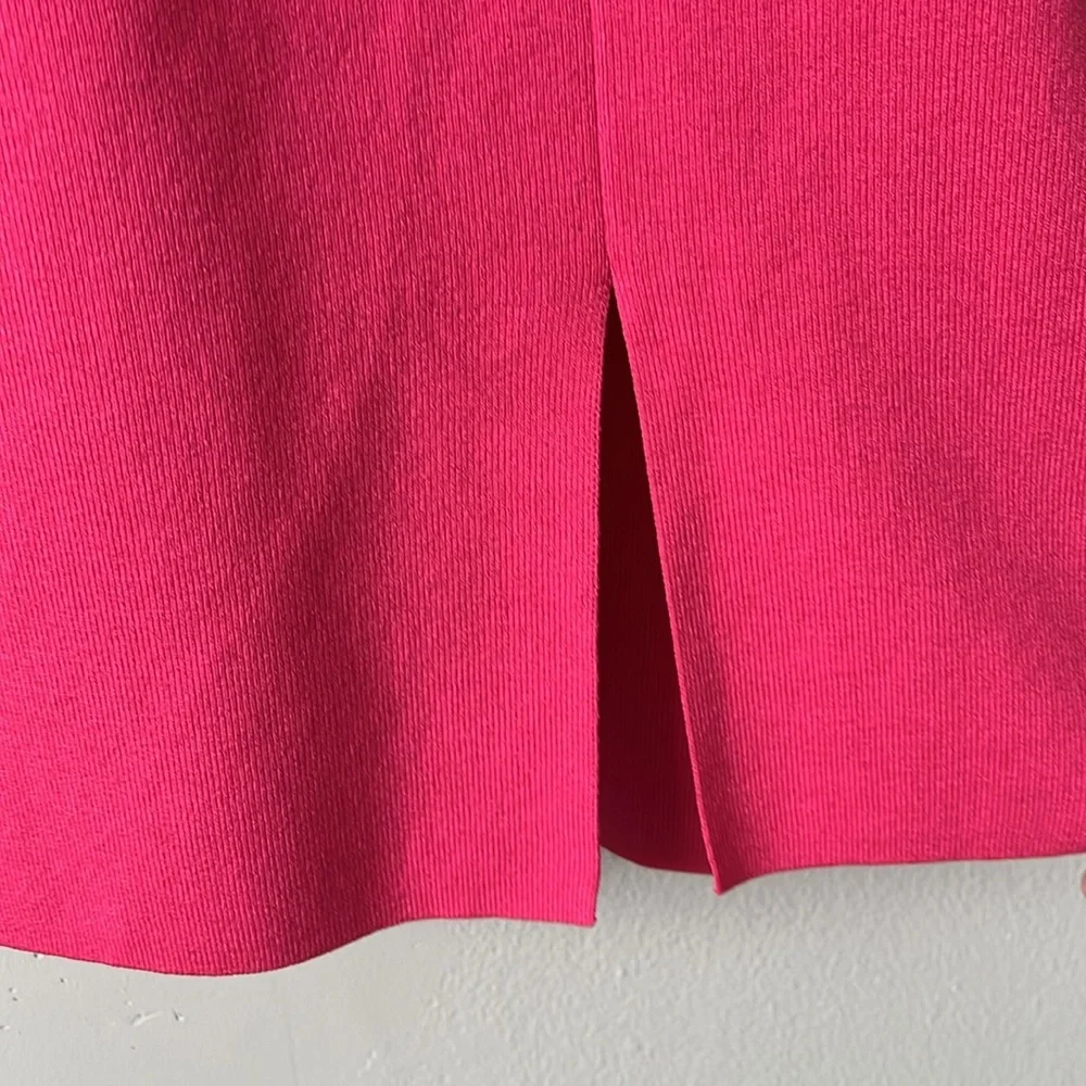 Esteban Cortazar Pink Varsity Knit Dress Bodycon Tank‎ Midi Dress size XS